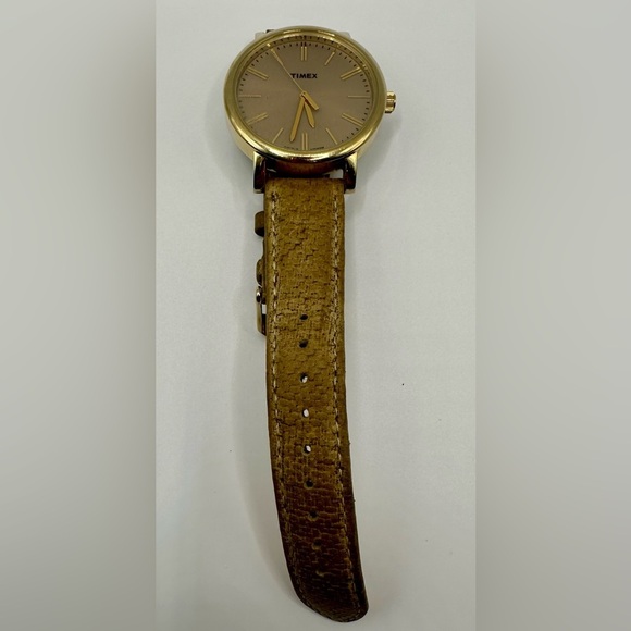 Timex Brown & Gold Toned Classy Water Resistant Wristwatch w/ Adjustable Band - Picture 7 of 7